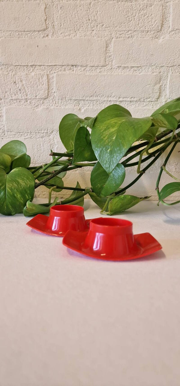Set vintage Gerda eierdopjes, rood
