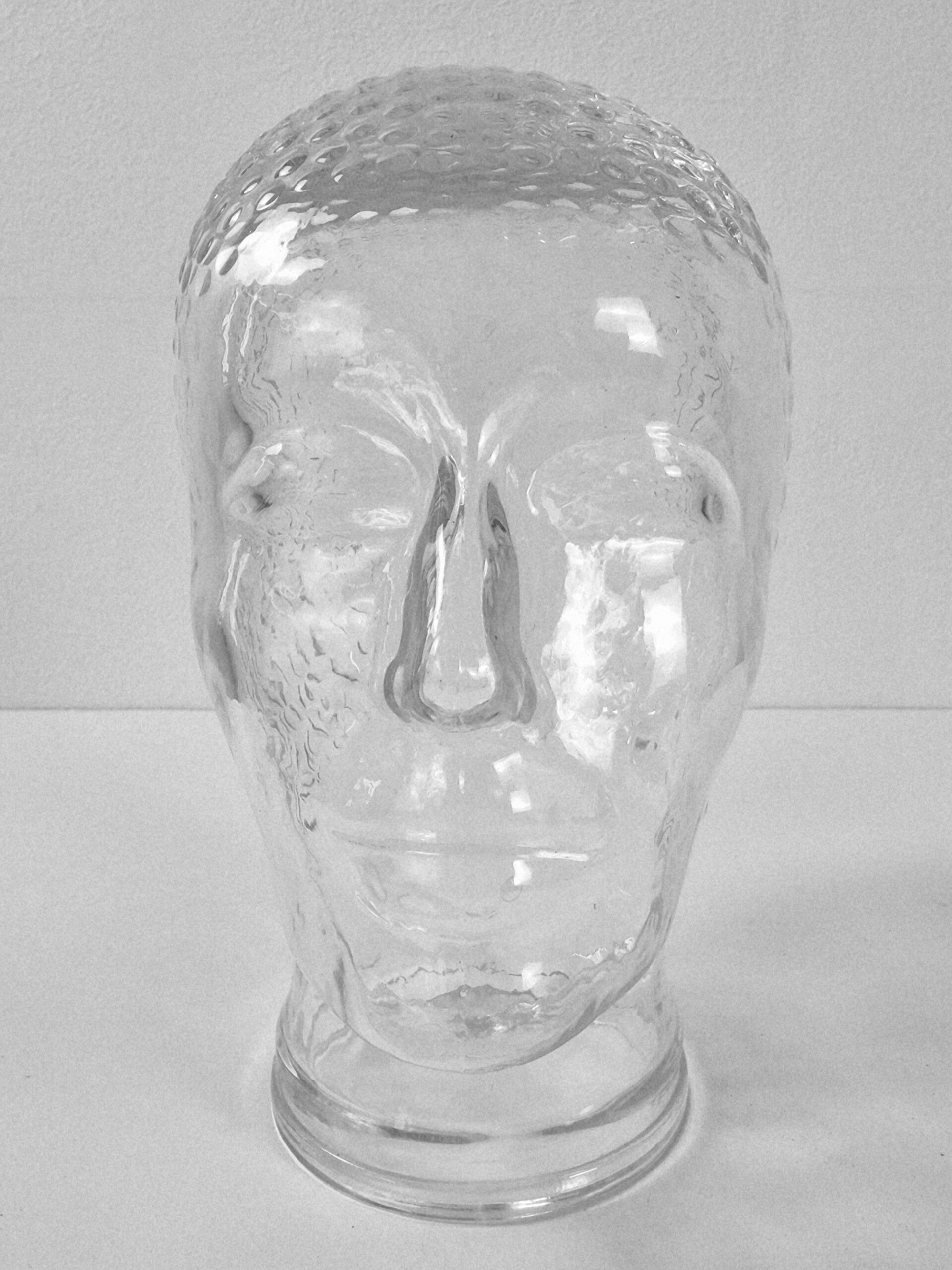 Vintage glazen hoofd - Koptelefoon - Jaren 70