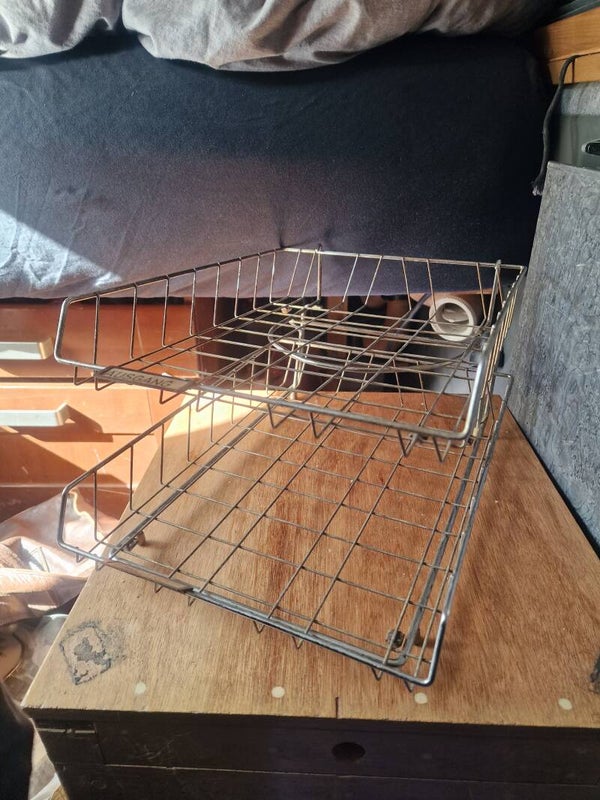 VinVintage industriële metalen briefkorf (set van 2) – Draadmand bureau (Zeer sterk voor liefhebbers van