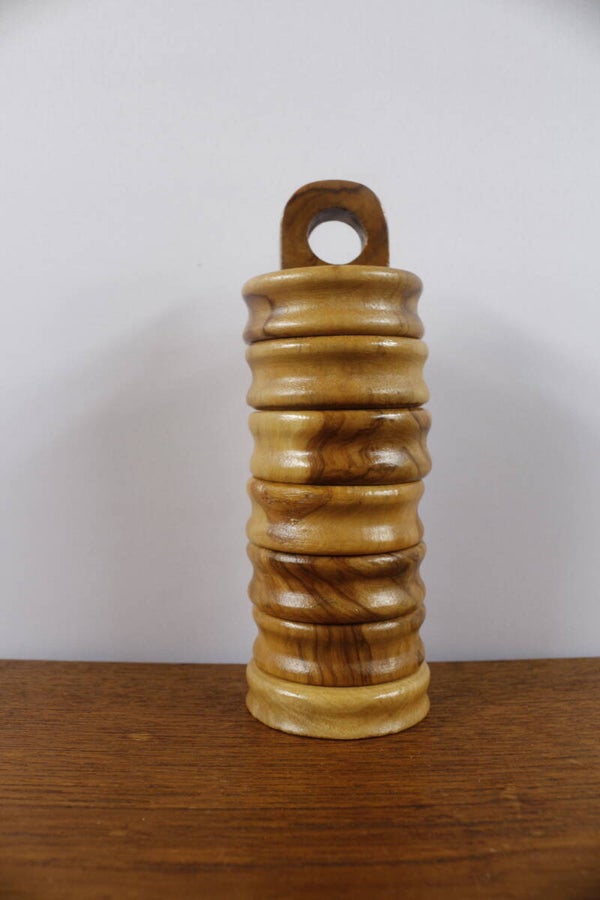 Houten servetringenhouder, jaren 70