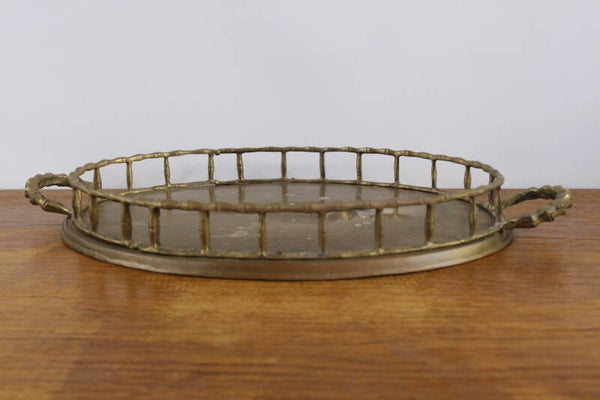 Vintage messing dienblad, ovaal