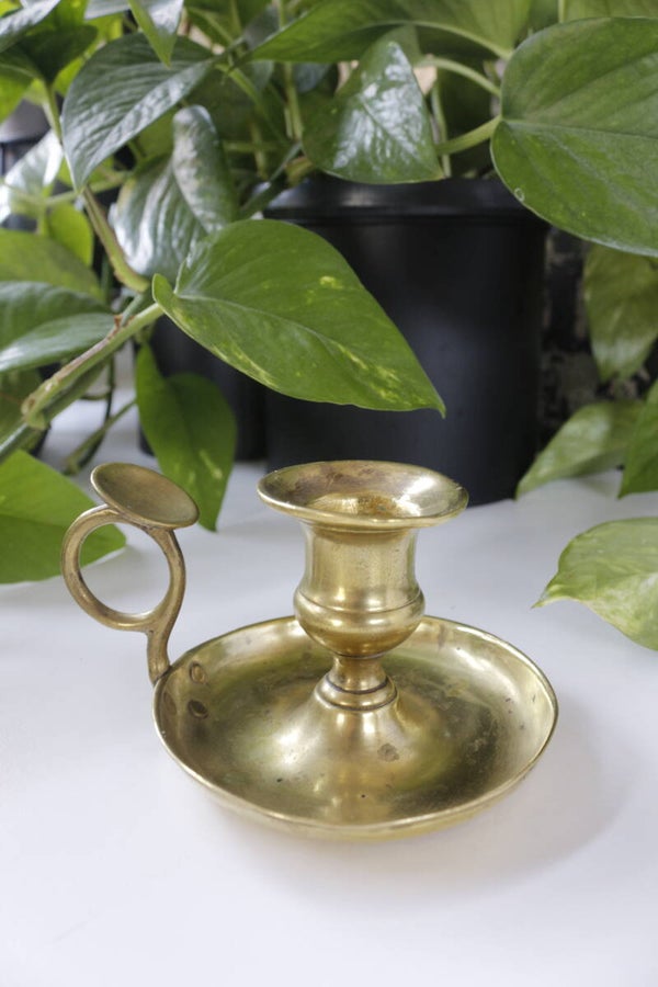 Kleine messing kaarsenstandaard