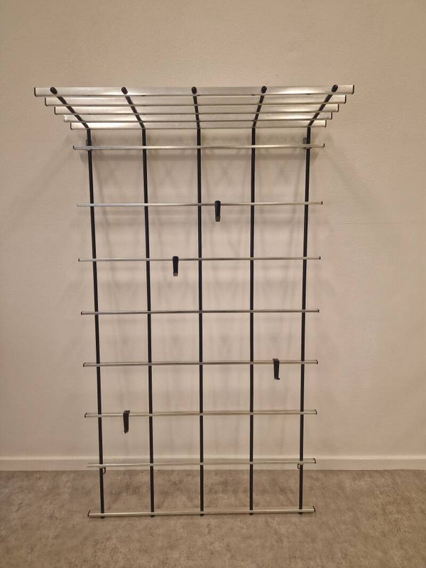 Vintage design wandgaderobe / kapstok -  Aluminium - Jaren '60