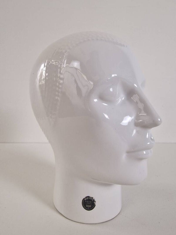 Vintage strak wit design hoofd - Royal Delft - Jaren 70