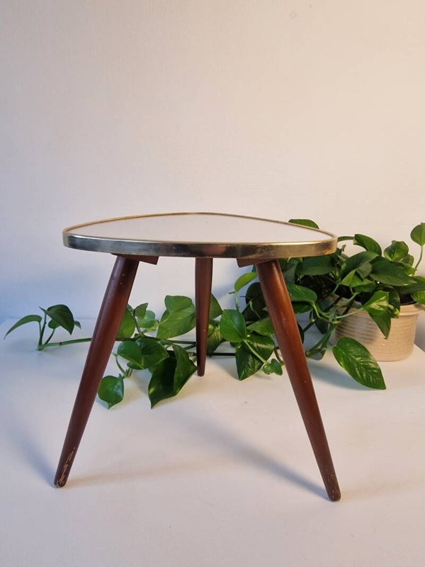 Vintage Mid-Century Plantentafeltje – Formica & Tripod (Jaren '50/'60)