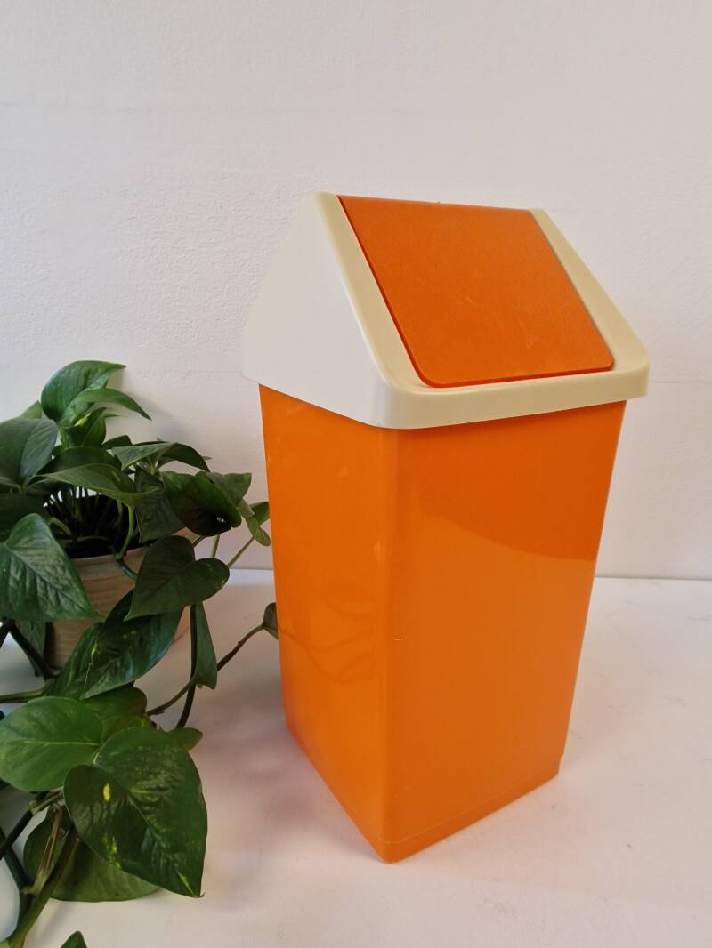 Vintage swing prullenbak - Oranje/Offwhite - Jaren '60/'70 Design