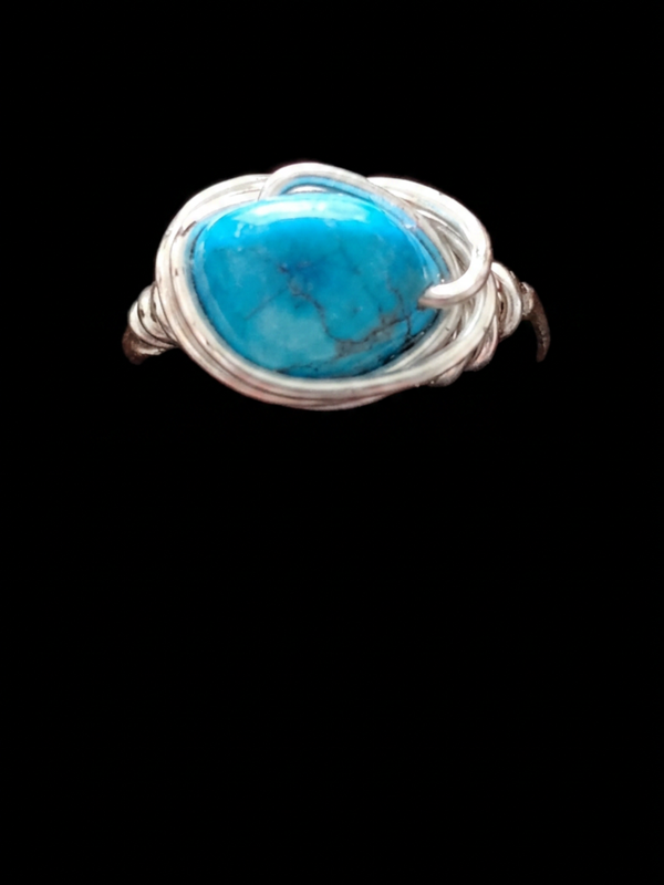 Howlite wire wrap ring