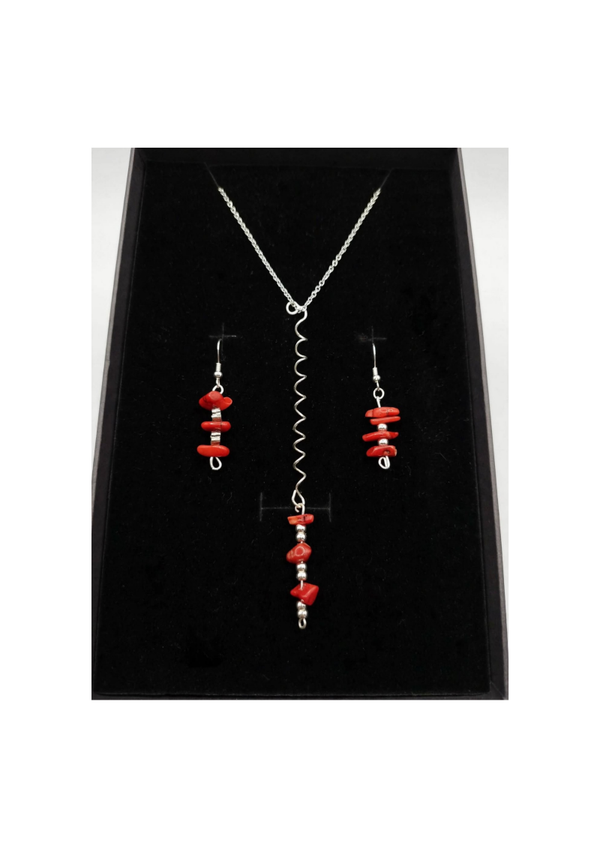 Coral Set in silver plated set