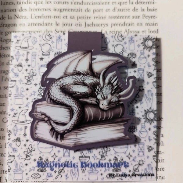 Marque-Page Magnétique Dragon Book Gris