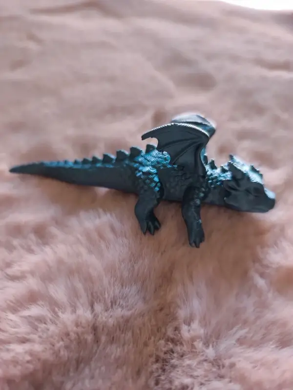 Petit Dragon Dormeur Metal Bleu