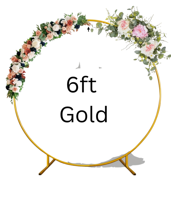 6ft round gold arch
