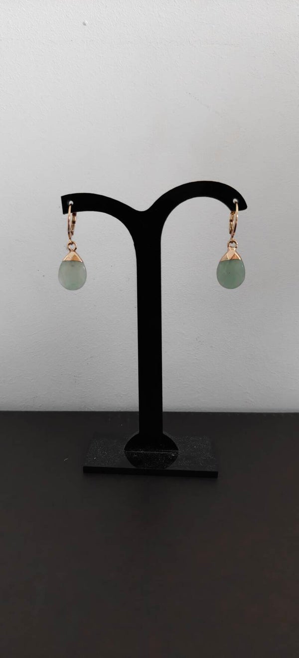 Nikkelvrije oorbellen met groene hanger