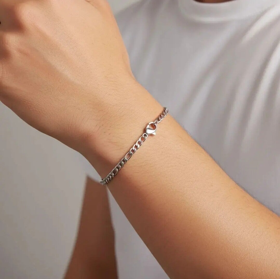 Figaro Herenarmband Zilver – Roestvrij Staal | 5mm & 6mm