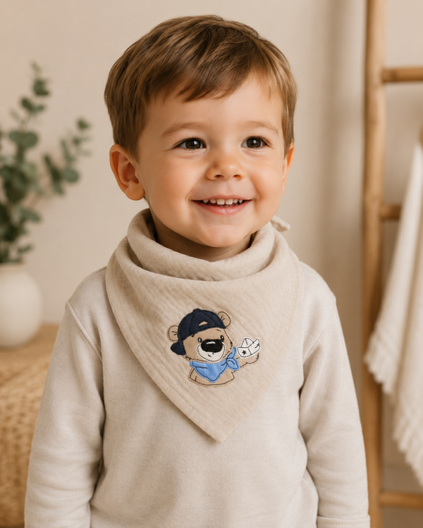 Musselintuch mit Applikation - Wunschdesign