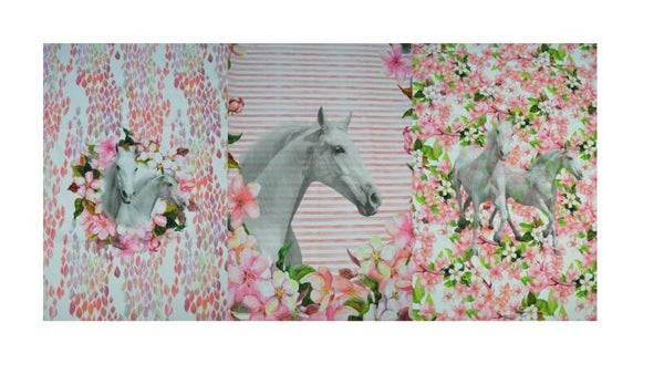 Panel Baumwolljersey Pferde Schimmel 75x150 cm