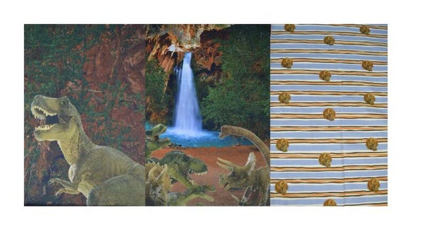 Panel Baumwolljersey Dino Wasserfall 75x150 cm