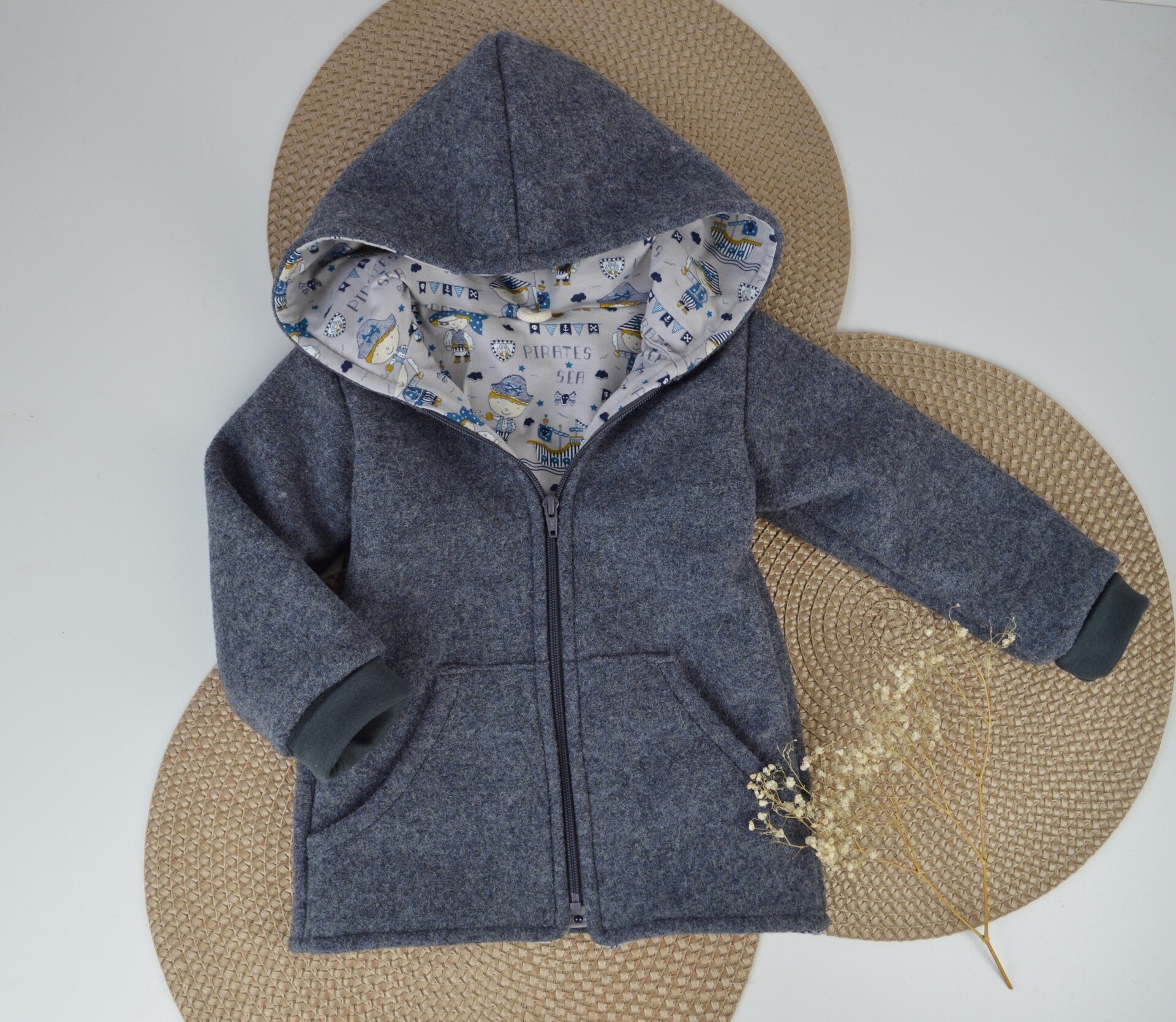 Walkjacke Reißverschluss mit schrägen Taschen - Wunschdesign