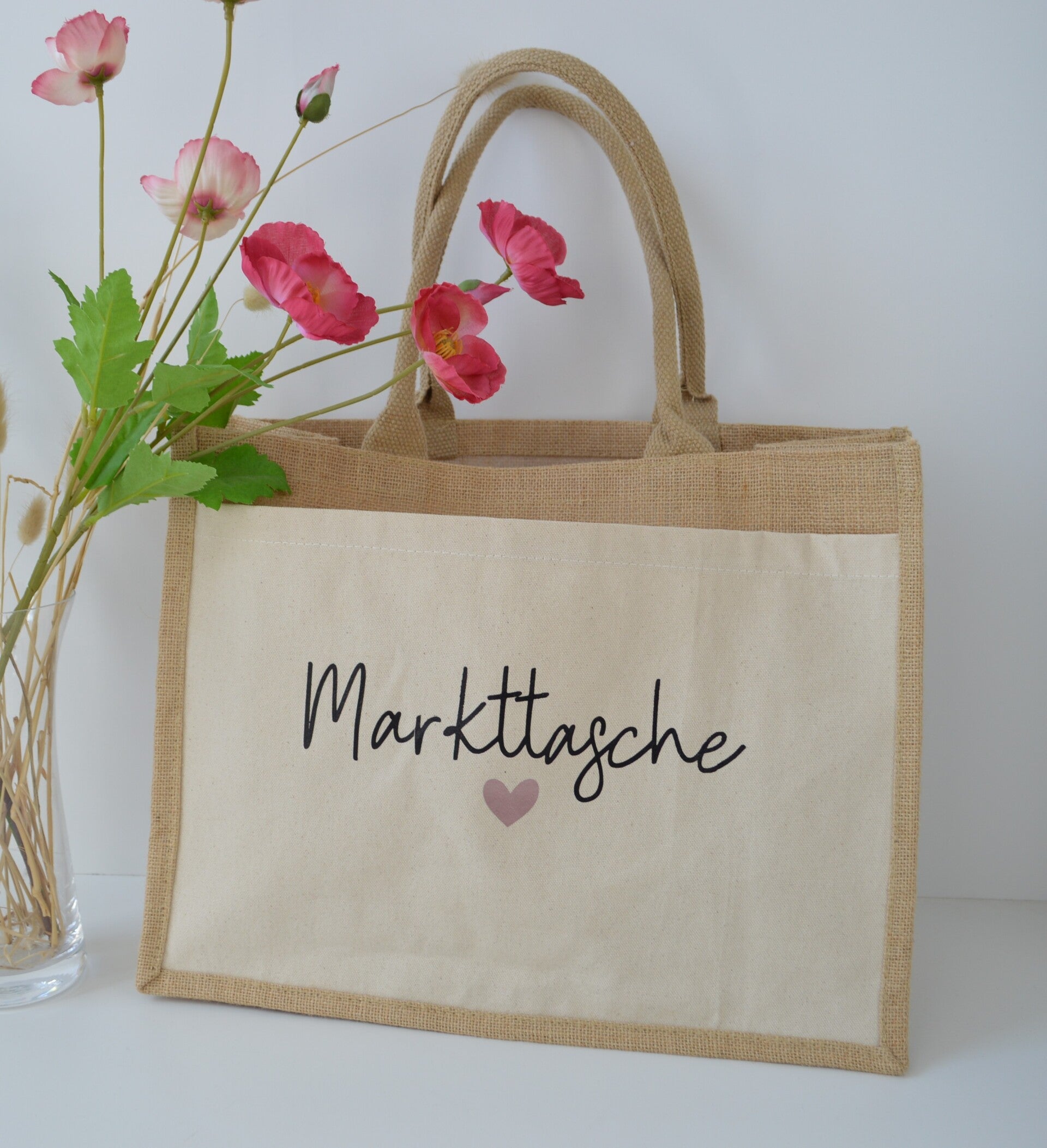 Einkaufstasche Markttasche Jute Baumwolle Gr. L