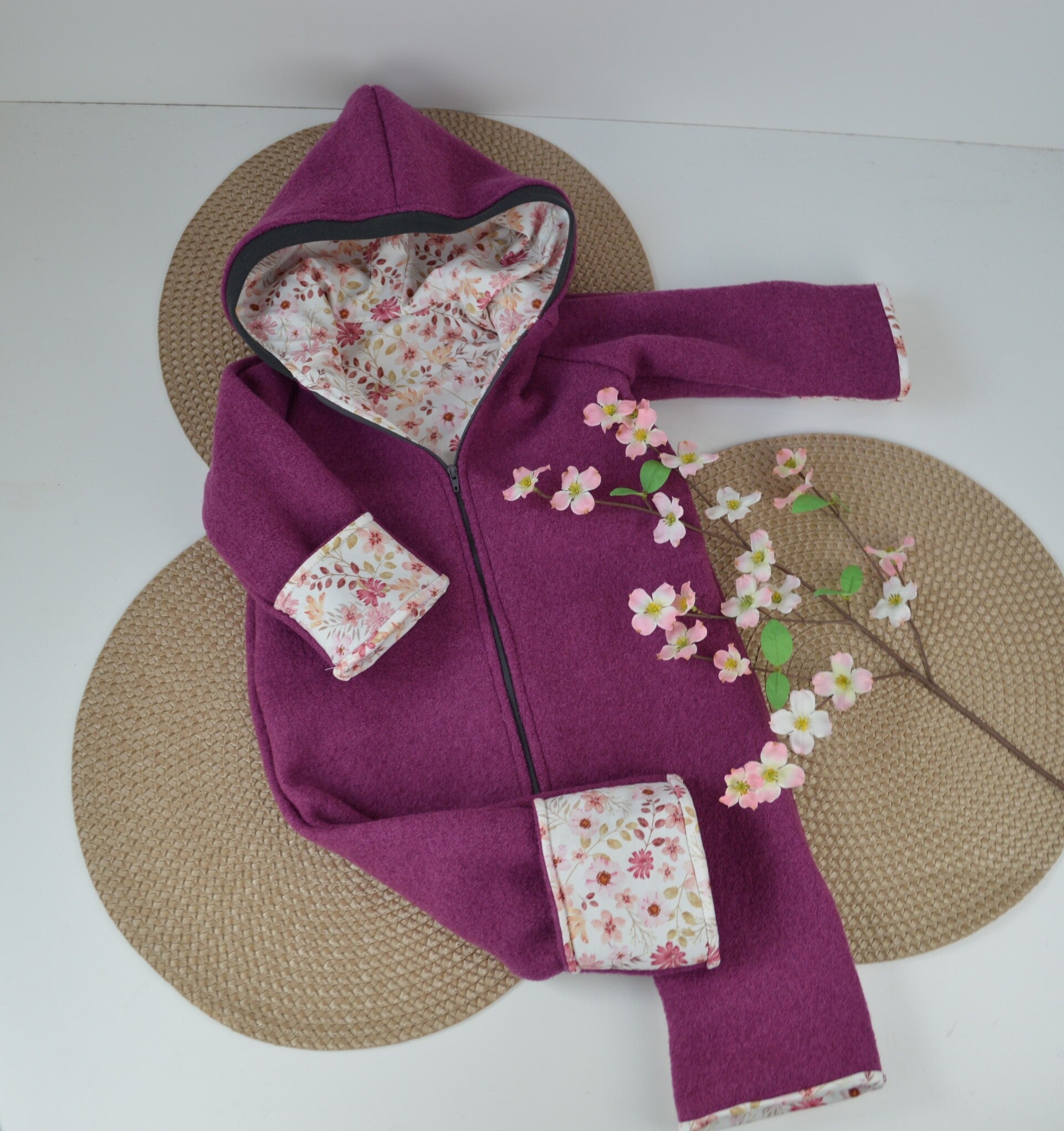 Walkoverall mit Umschlagbündchen aus Innenstoff und Walkstoff - Wunschdesign