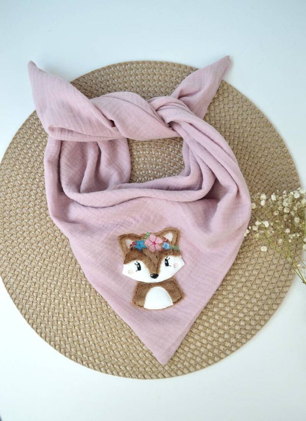 Musselintuch mit Wunschapplikation