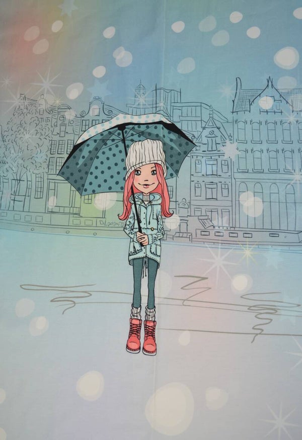 Panel Frenchterry Mädchen Regenschirm 75x50 cm