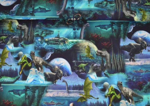 Panel Frenchterry Dino Underworld Meterware
