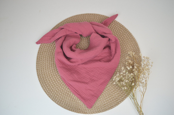 Musselintuch - himbeere 70x70 cm