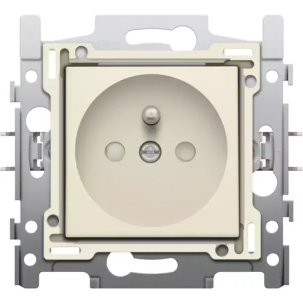 NIKO Stopcontacten cream, wit, zwart  28,5mm