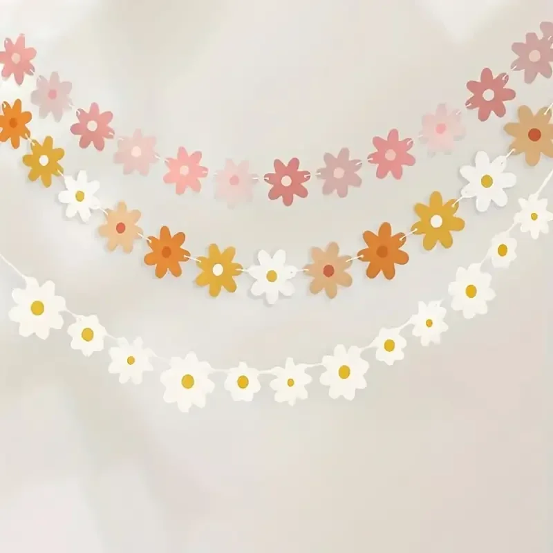 Vrolijke bloemen feestslinger      3- delig