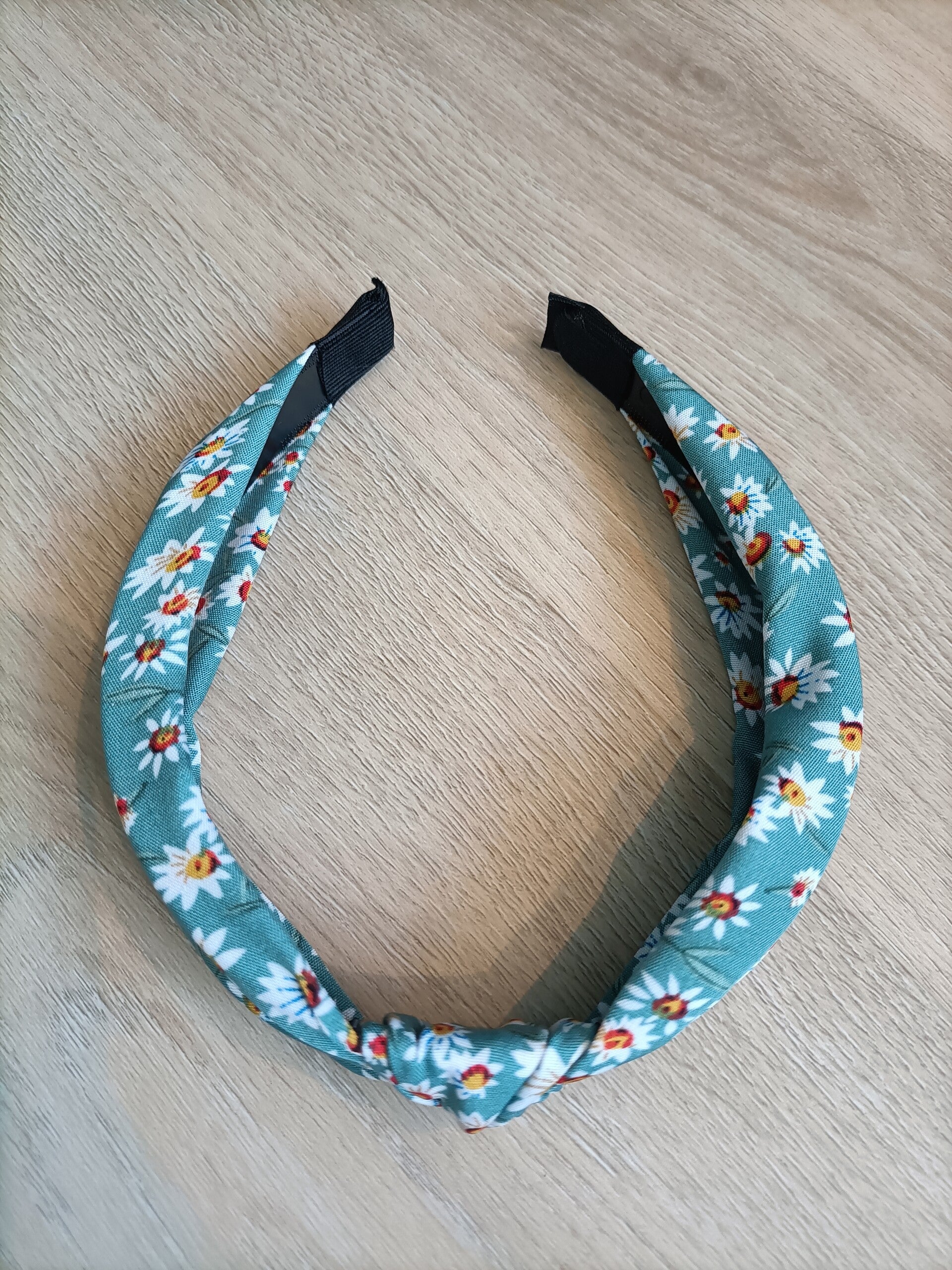 Haarband turquoise bloemenprint