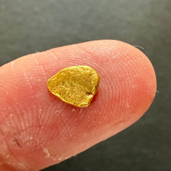 Gold Nugget, ca. 8 mm, 0.47 g aus Neuseeland (Grey River)