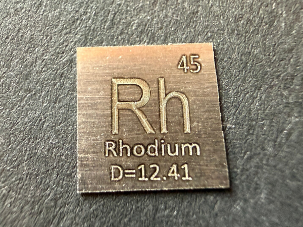 Rhodium Plättchen mit Gravur 10 x 10 x 0,1 mm