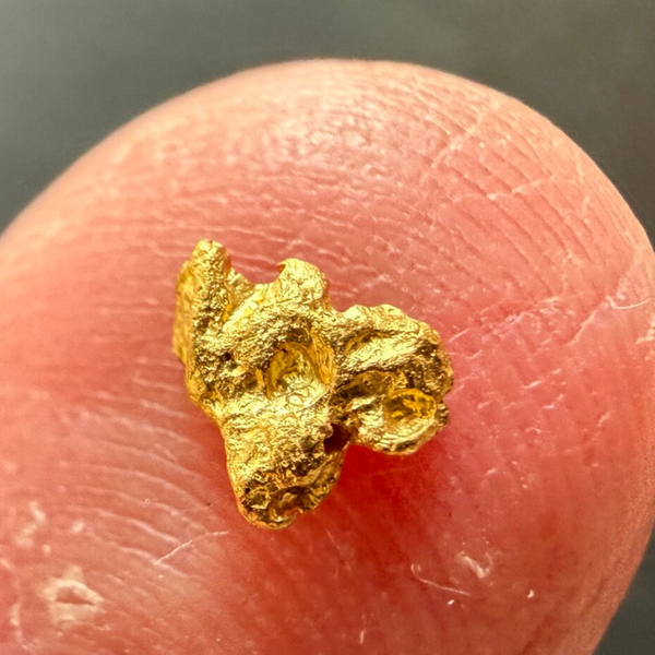 Gold Nugget, ca. 6 mm, 0.2 g aus Neuseeland (Grey River)