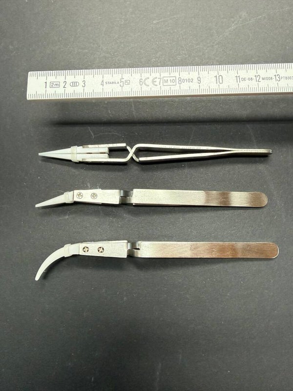 Set 3 Pinzetten mit hochtemperaturbeständiger Keramikspitze