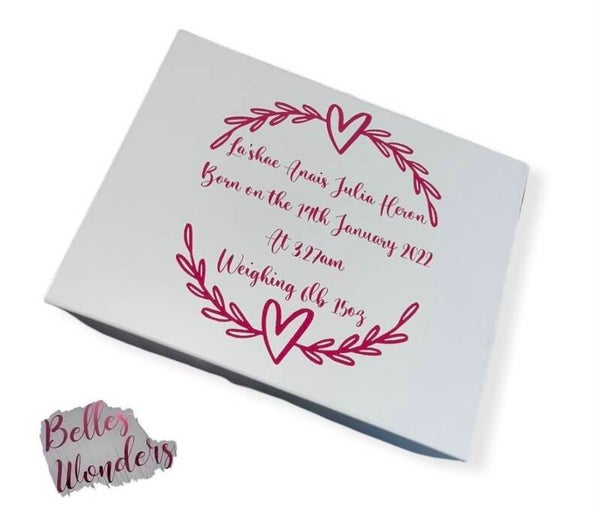 Personalised magnetic baby keep sake box