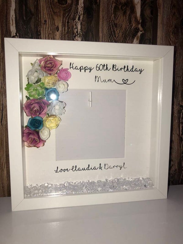 Personalised flower birthday box frame