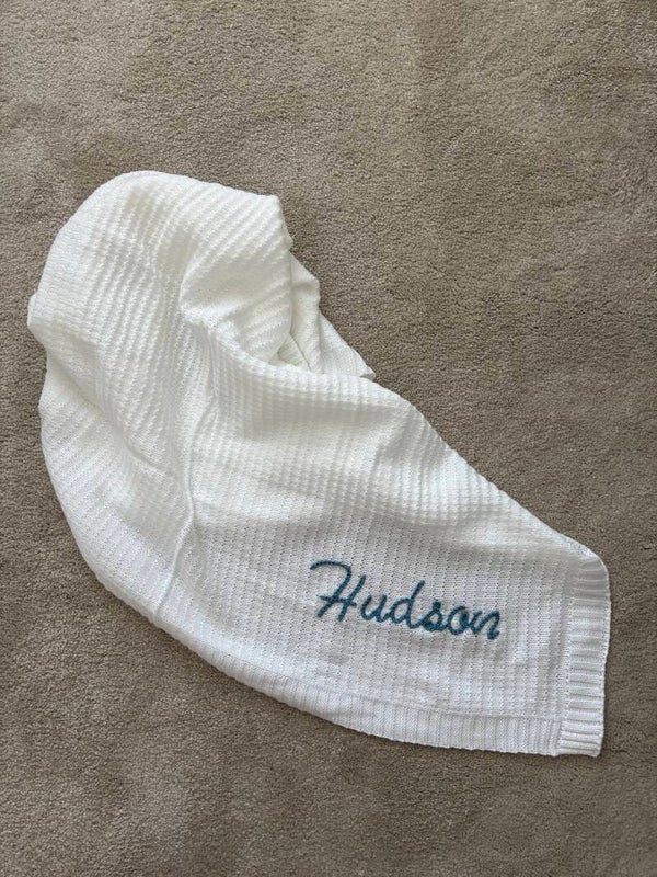 Personalised hand embroidered baby blanket