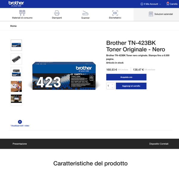 Toner Brother TN423- BK.C.M.Y