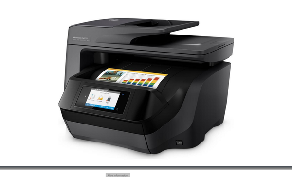 HP Stampante Multifunzione OfficeJet Pro 8725 Inkjet a Colori Stampa Copia Scansione