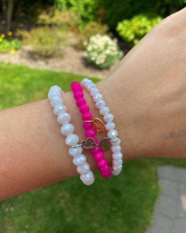 Armband wit roze