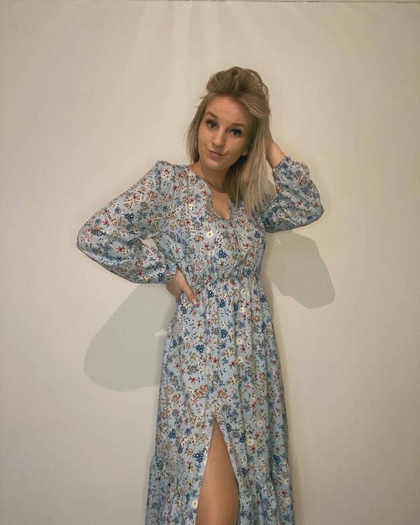 Bloemen jurk - Blauw