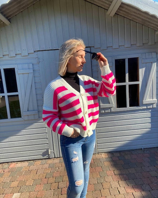 Golf gestreept kort - roze
