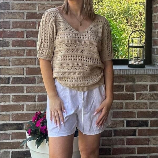 Linne short - wit