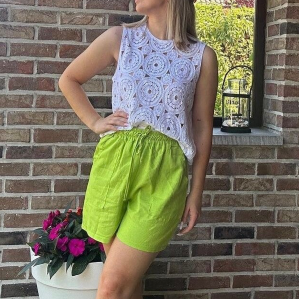 Linnen short - groen