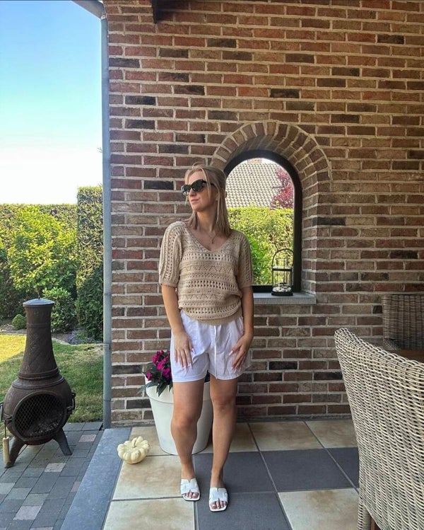 Gebreide blouse - beige