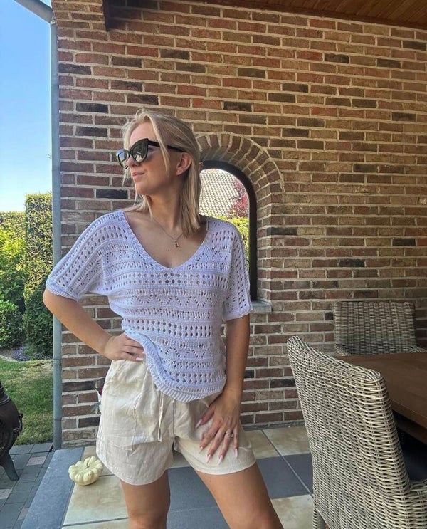 Gebreide blouse - wit