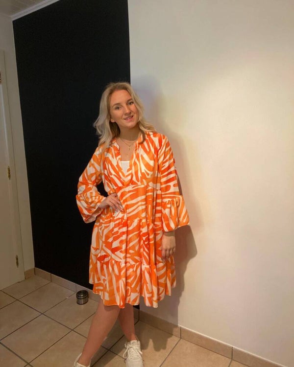Zebra Jurk - Oranje