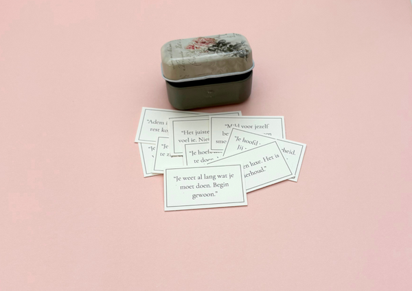 Blikje met zachte schopkaartjes