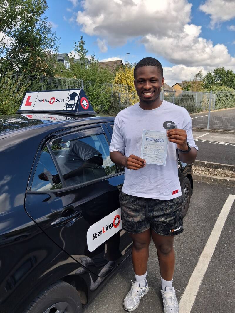 Delighted learner driver passing test with Sterling Drive Bolton
