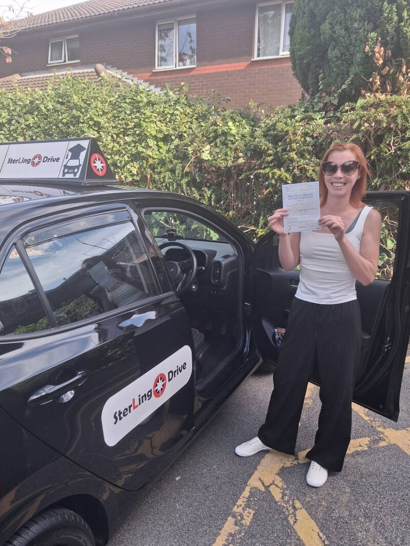 Sterling Drive pupil celebrating first-time driving test pass